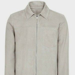 Reiss Men's Marlo Suede Zip Through Jacket Unlined Soft Gray Size Medium NWT